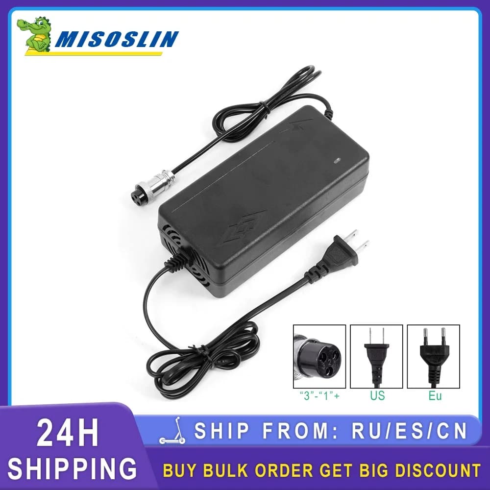 2A Lithium Battery Pack 54.6V Charger GX16 3-Pin Charger for VSETT 8 8+9 9+10+ SPEEDUAL ZERO 9 10 8X 10X 11X Electric Scooter