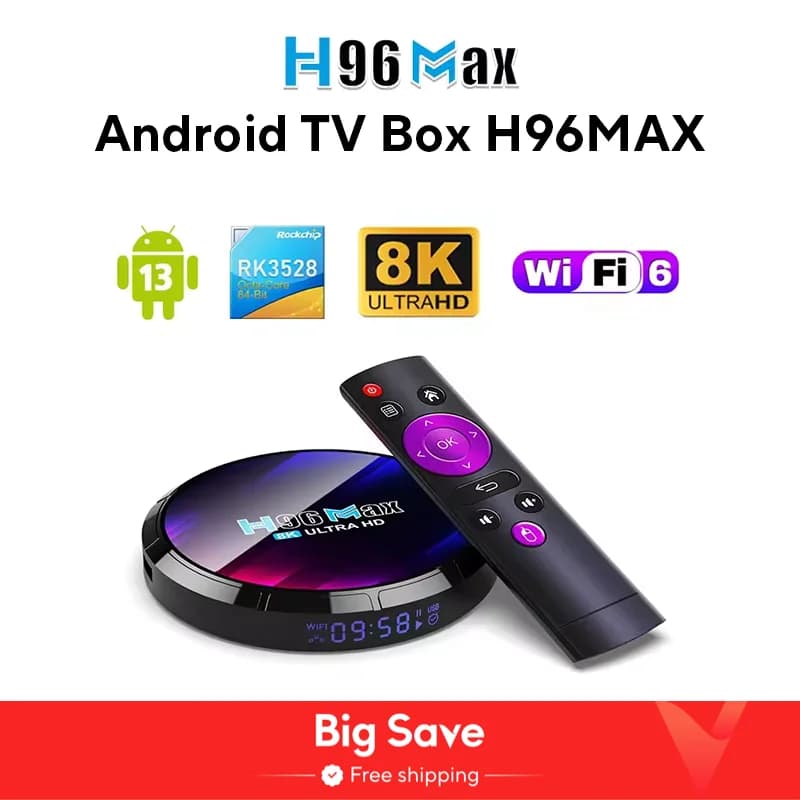 Android TV Box H96MAX RK3528 Android Box Support 2.4G/5.8G WiFi6 BT5.0 4K Video Set Top TV Box Decode And Play 8K 24Fps