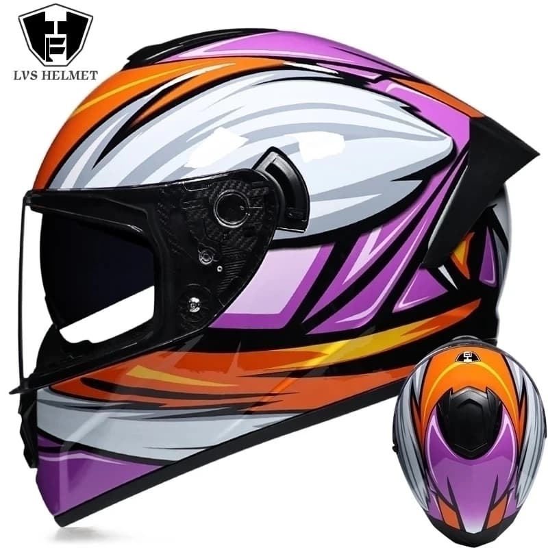 four seasons LVS  Professional racing dual lens safety helmet, off-road motorcycle full face protector, approved by DOT