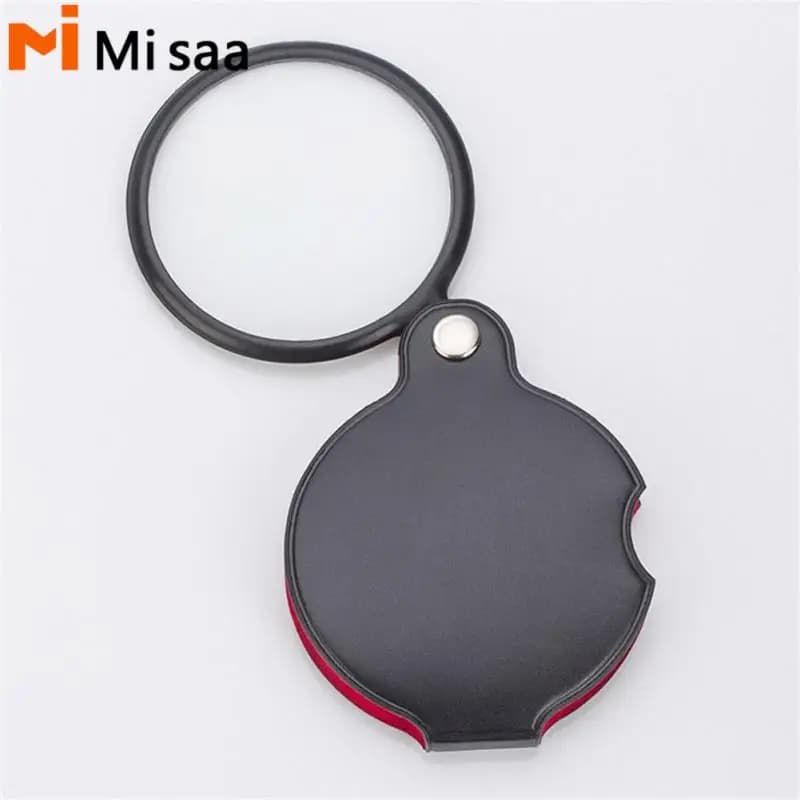 50mm Mini Handheld Magnifying Glass Foldable Pocket Magnifying Glass Reading Magnifier Jewelry Appreciation Loupe Optical Tool