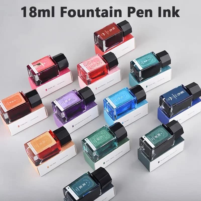 HONGDIAN 18ml Fountain Pen Ink Chinese ink Multicolour Glass Bottled Writing Calligraphy Office School ink Supplies Stationery