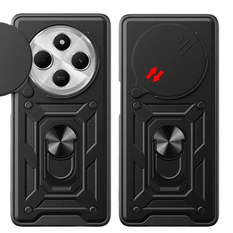 For Xiaomi Redmi 14C 4G Case Armor Shockproof Slide Lens Cover For Redmi14C 14C 14 C Magnet Car Holder Ring Case For Redmy 14C