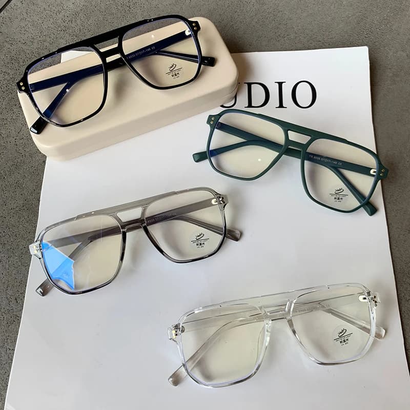 Fashion Anti-blue Light Glasses Men Women Transparent Computer Glasses Frame Retro  Eyeglass Frame Flat Glasses Square Eyeglasse