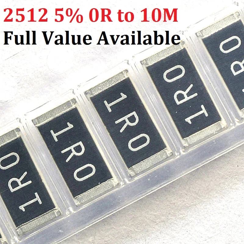 100pcs 2512 0R ~ 10M SMD Chip Resistor 10K Ohm 5%  10R 100R 220R 330R 470R 1K 2.2K 10K 100K 0R 1R  0.2/3/4/5/6/7/8/9/1/K/R 180R.