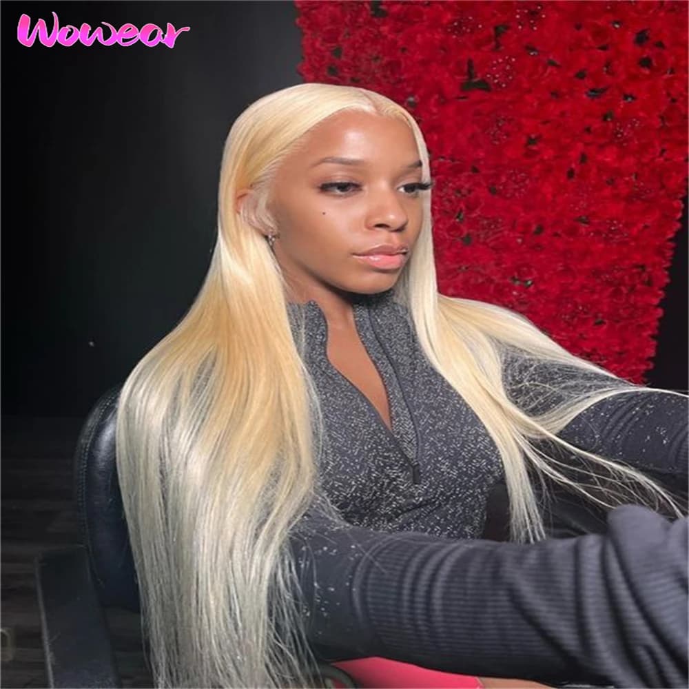 Wowear 13x6 Hd Transparent 613 Blonde Lace Frontal Human Hair Wigs 13x4 30 Inch Brazilian Straight Lace Front Human Hair Wigs