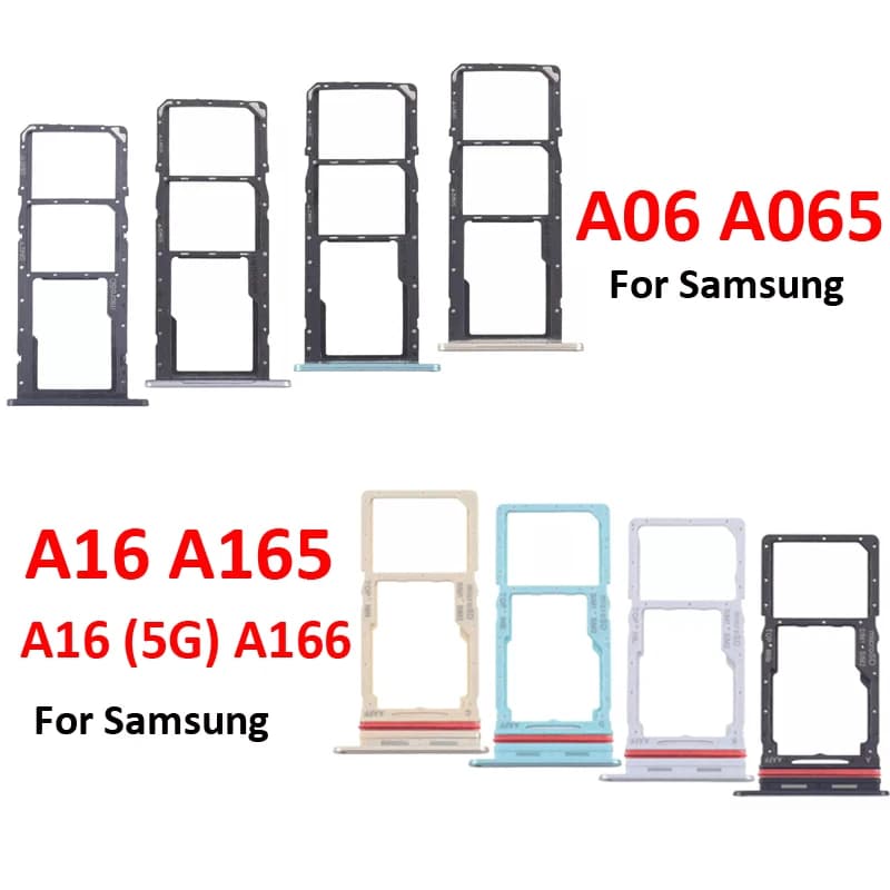 Phone SIM Tray Slot Holder For Samsung Galaxy A06 A065 New SIM Chip Micro SD Card Adapter Pocket For A16 5G A165 A166