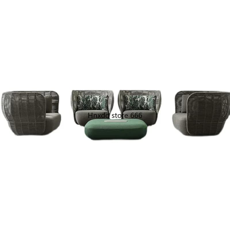 Courtyard Villa Hotel Balcony Rattan Model Room Designer Garden Coffee Table Combination