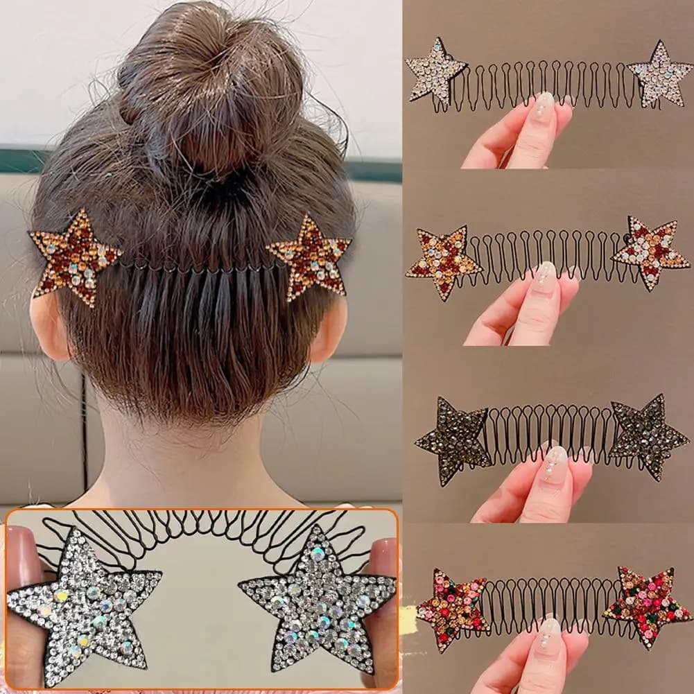Dopamine Colorful Star Shattering And Sorting Tool In The Of Hair Back The Invisible Hair Head Coiling Fixed Clip Headwear K8W5