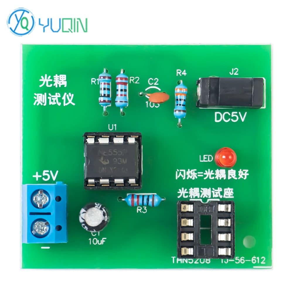 Optocoupler Tester Kit 555 Application Circuit Board Practice Welding DIY Electronic Product and Assembling Spare Parts