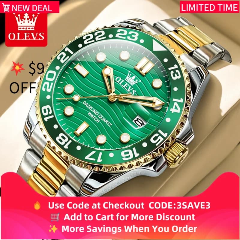 OLEVS 3610 Original Men's Watches Luxury Waterproof Luminous Man Wristwatches Simple Stainless Business Fashion Classic Watch