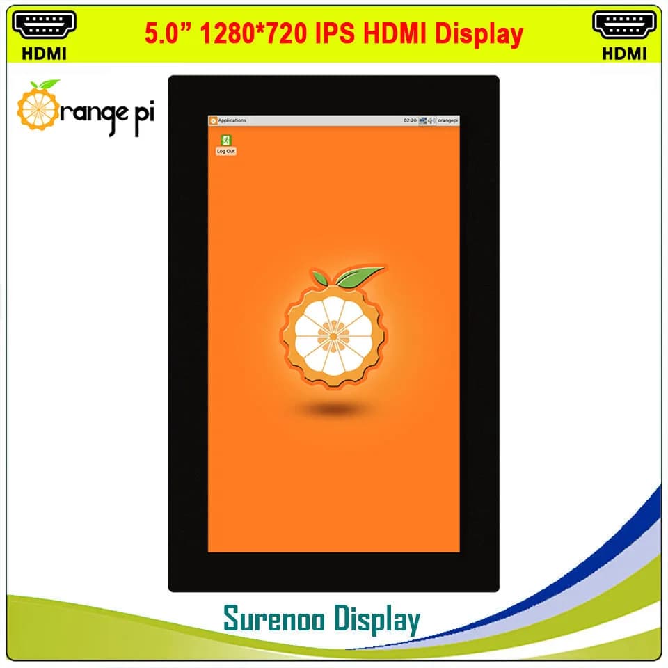 5.0" 5 inch 1280*720 IPS Inner HDMI-Compatible HD LCD Module Monitor Display Screen USB Capacitive Touch Panel for RaspBerry Pi