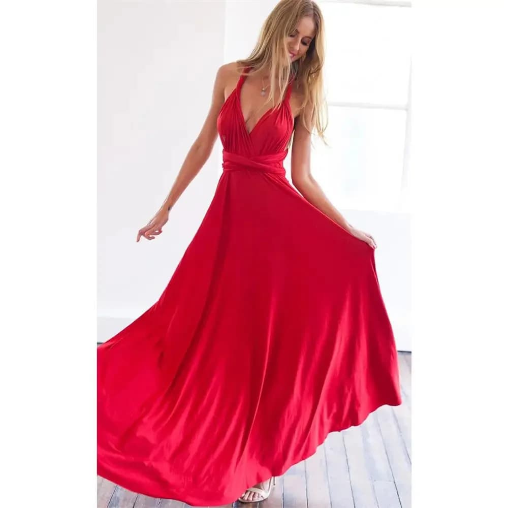 Sexy Women Multiway Wrap Convertible Boho Maxi Club Dress Bandage Long Dress Party Bridesmaids Infinity Robe Longue Femme