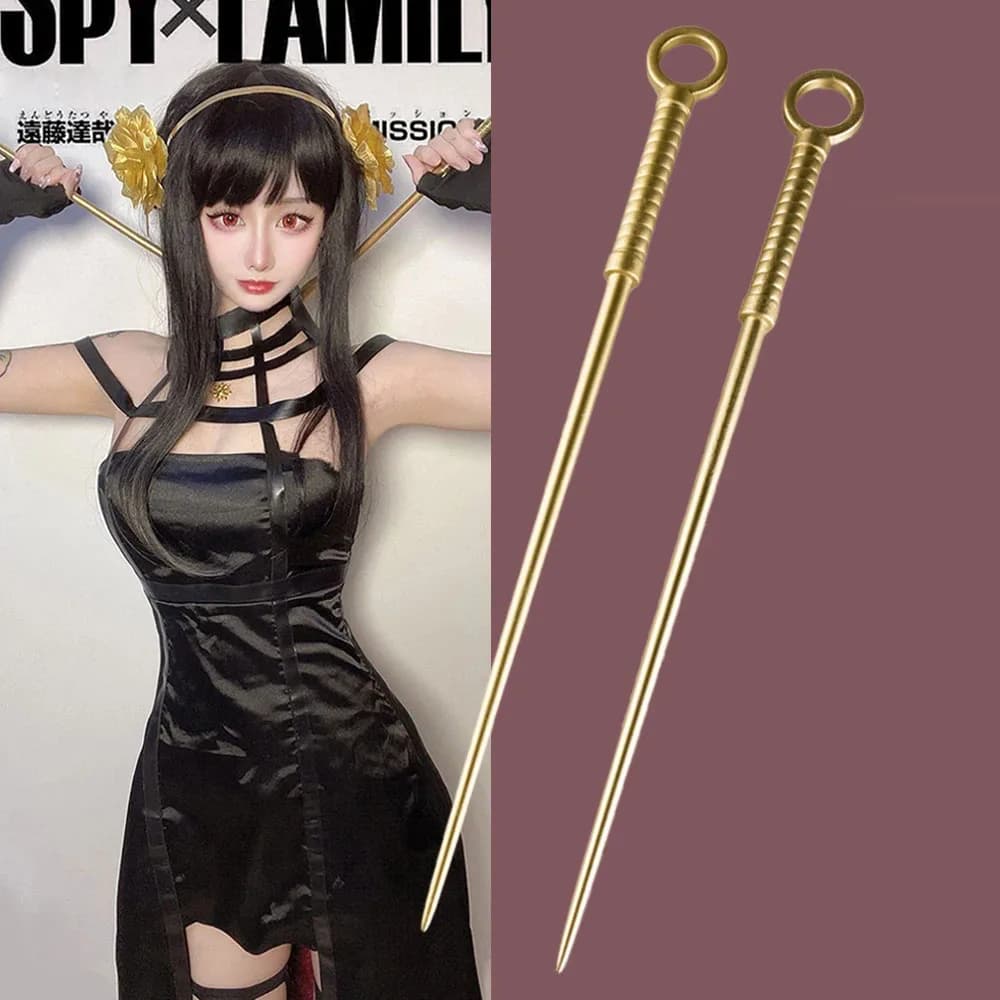 Anime Yor Weapon Cosplay Golden Plastic Needles Thorn Princes Accessories Costume Props