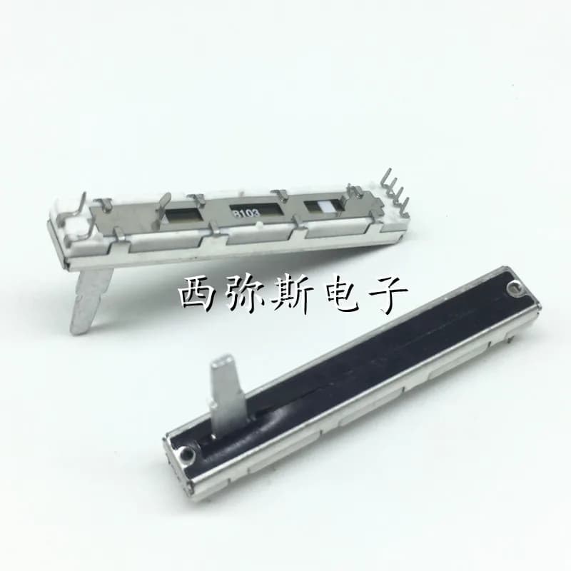 1pcs，Straight slip potentiometer，B103 10K，Total length 60mm, travel 45mm，DJM300 400 500 600 800 1000