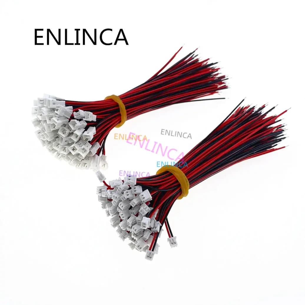 20Pair Micro JST PH 1.25 2 PIN Male Female Plug Connector With Wire Cables 100mm