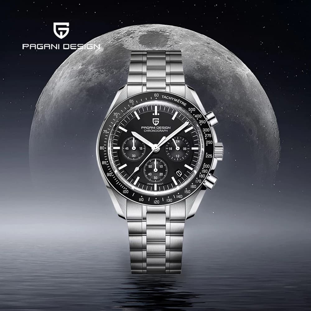 2025 New PAGANI DESIGN V6 Moon Men's Watches Luxury Quartz Watch For Men Chronograph AR Sapphire Waterproof VK63 Men Gift Clock