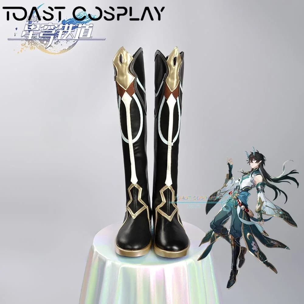 Dan Heng Plush Imbibitor Lunae Honkai Star Rail Cosplay Shoes Game Boots Comic Cosplay Costume Prop Shoes Con Halloween Party