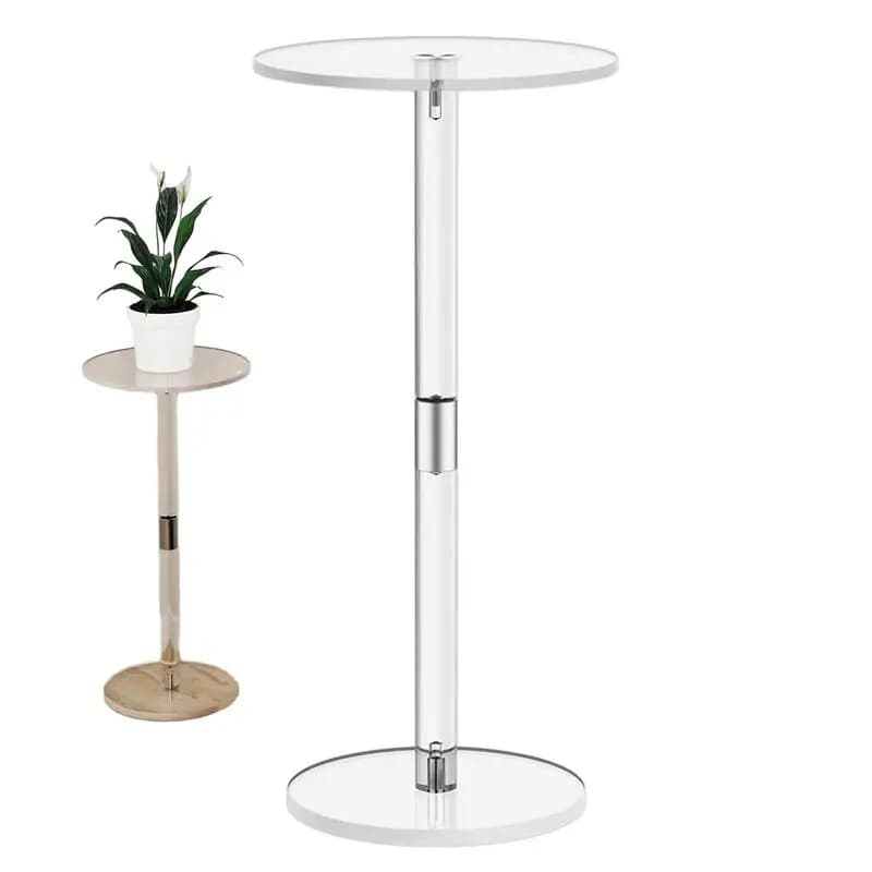 Acrylic Transparent Coffee Clear Drink Table Small Round End Modern Living Room bedside Table Acrylic desk Home Decorations