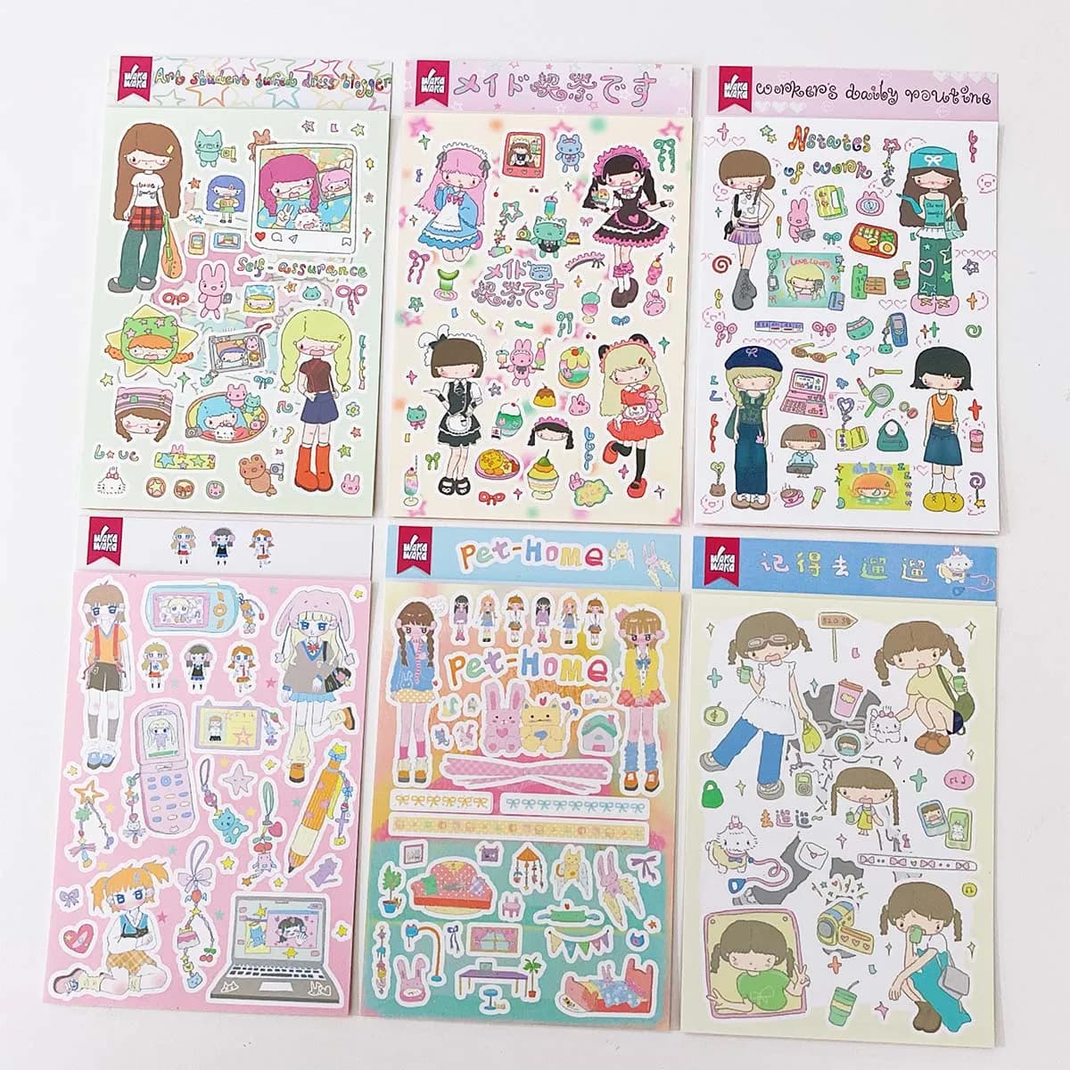 Scrapbook Stationery Character Sticker Korean Graffiti Girl Deco Sticker Set DIY Material Arts Crafts Album Journal Planner