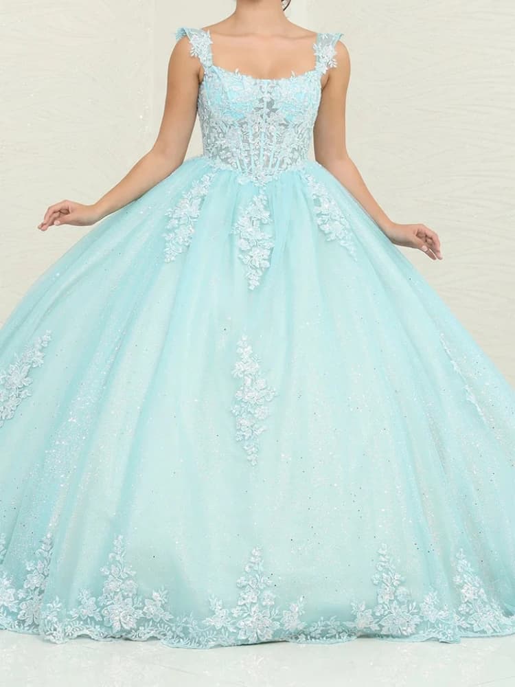 Customized Women Prom Special Occasion Dress Spaghetti Strap Lace Applique Ball Gown 16 Year Girl Birthday Party Quinceanera 15