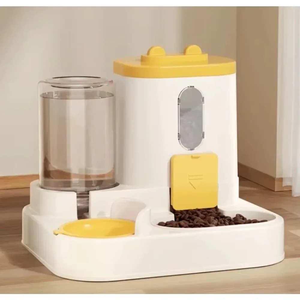 Automatic Cat Dog Feeder with Integrated Food & Water Bowl