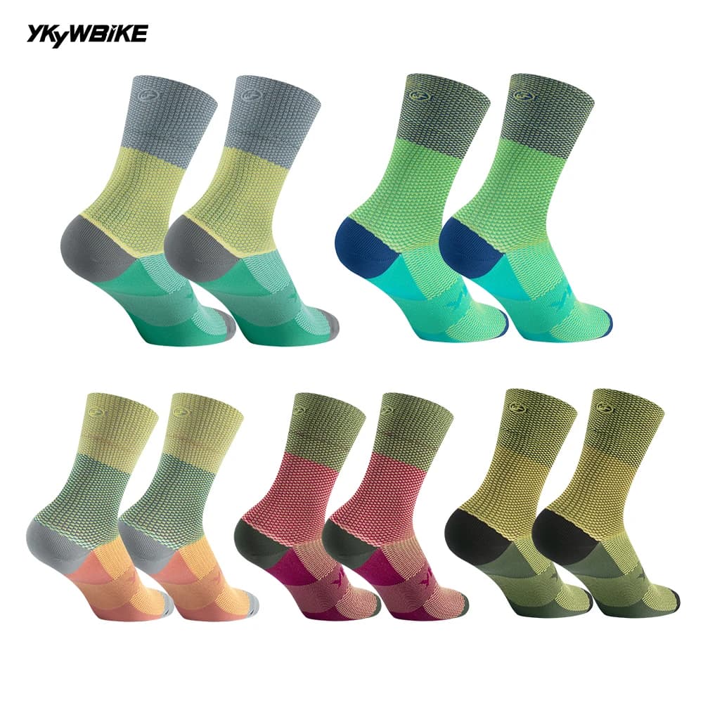 YKYW Pro Team Aero Socks Cycling Socks Men Bicycle Outdoor Sport Running Road Bike Race Socks Sweat Absorbing Breathable