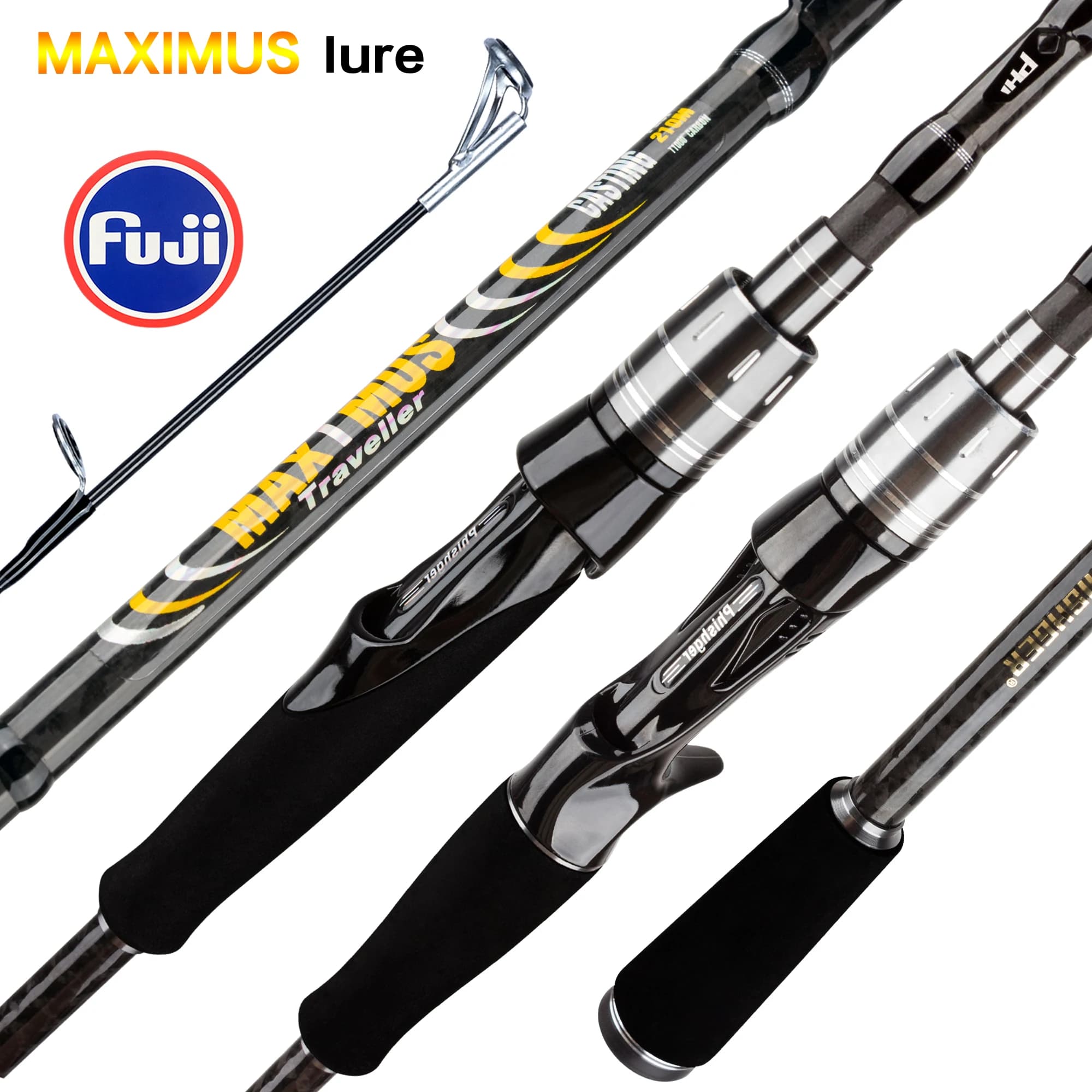 MAXIMUS Lure Fishing Rod 1.8m 2.1m 2.4m 2.7m 3.0m 30T Carbon Spinning Baitcasting FUJI Guide Travel Casting 3-35g L/M/MH BIUTIFU