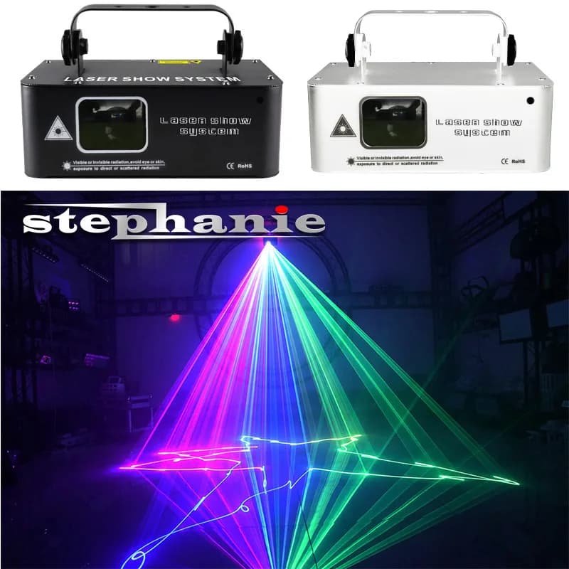 WHITE Black RGB Laser 500MW Beam Line Scanner Projector DMX Professional Disco DJ Wedding Dance Party Bar Club Stage Lighting