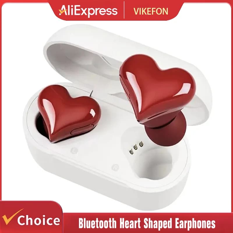 New Original Bluetooth Wireless Headphones Heart Shaped Earphones woman Earphone High Quality Heart Earbuds Girl Gift