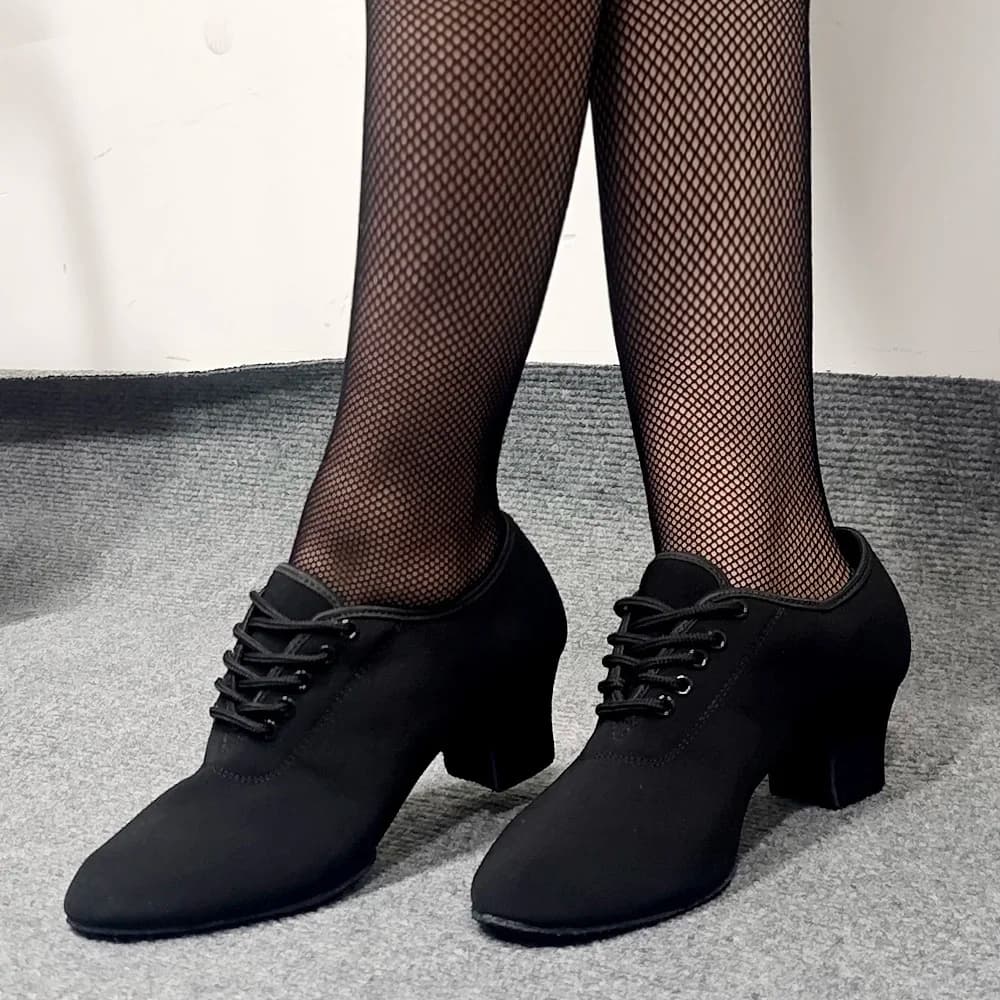 Women's Modern Dance Shoes Oxford Latin/Tango/Ballroom/Jazz Dance Shoes Rubber/Soft Sole 3/5cm Heels Women's Dancing Shoes Black
