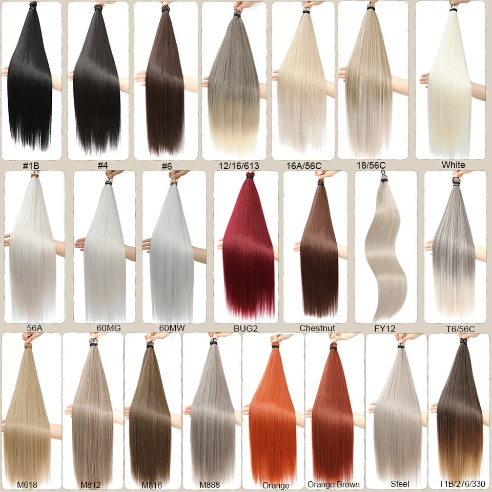 Gladys Ombre 28" Straight Synthetic Crochet Braiding Hair Extensions Braids Hair Bundles Straight Braiding Extensions For Women