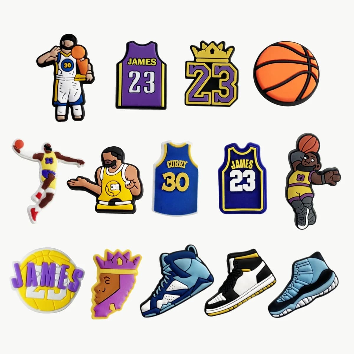 14Pcs Sports Shoe Charms, Basketball Series Shoe Decoration Charms Accessories, Gifts for basketball lovers Men Holiday Gifts