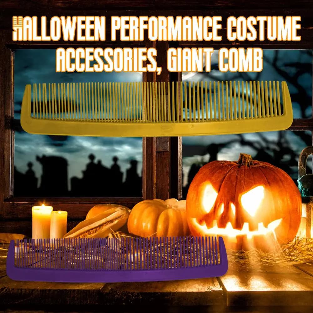 High-end Big Combs Costume Funny Giant Comb Portable Lightweight Handmade Natural Comb for Halloween Party Carnival Party D7C8