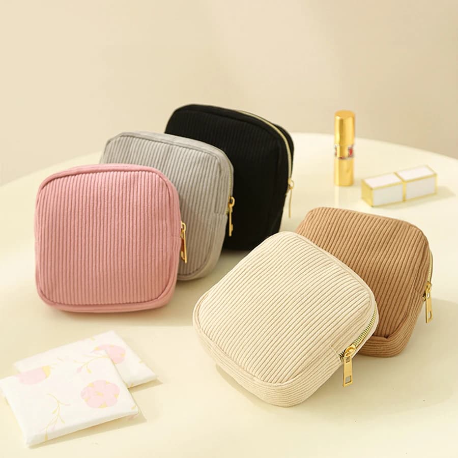 Fashion Makeup Lipstick Sanitary Napkins Case Mini Cosmetic Storage Pouch Women Ins Travel Organizer Bags Small Pouch 2025