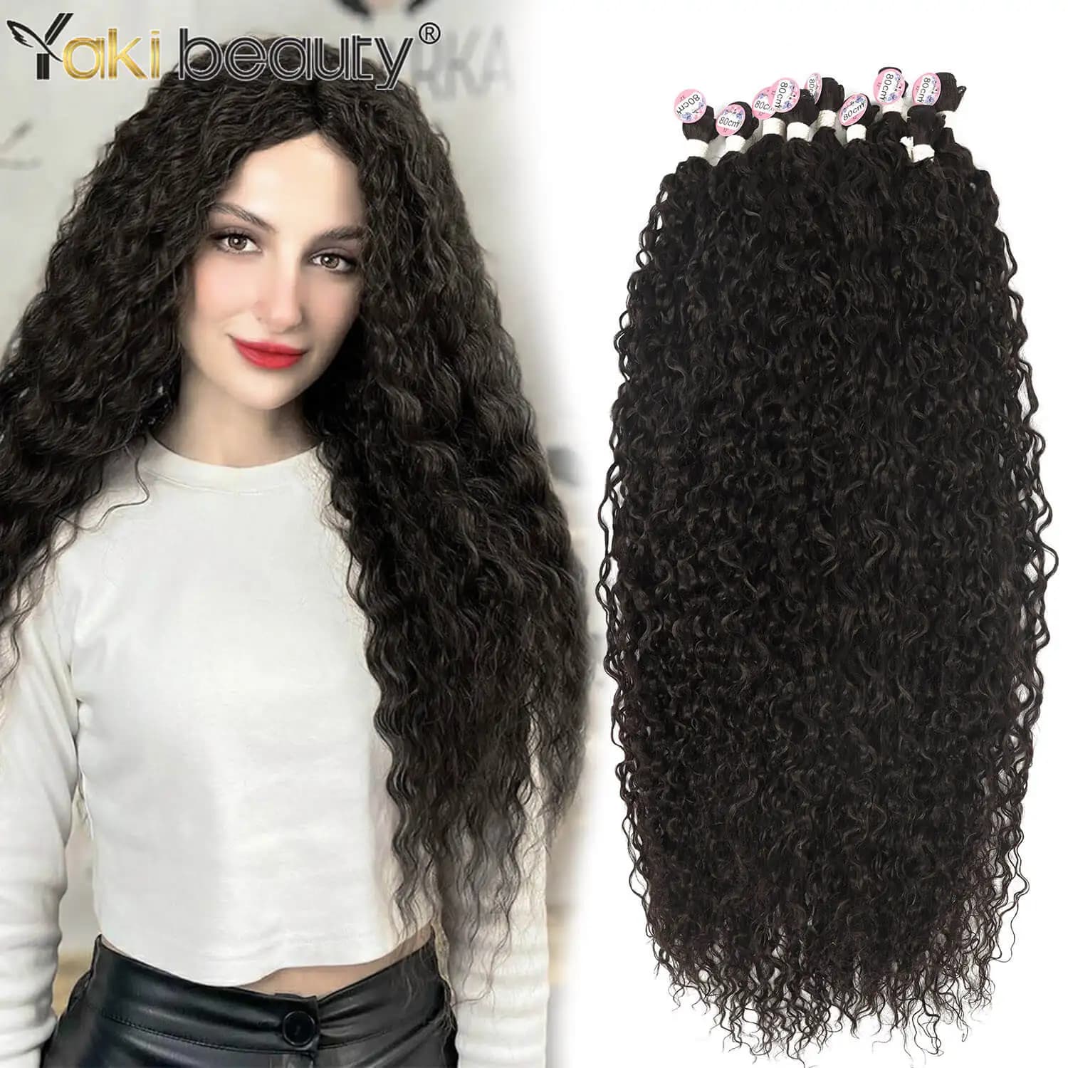 Synthetic Curly Hair Bundles Water Wave Hair Weave Anjo Plus Jerry Curly Hair Extensions Organic Ice Silk High Quality Weaving