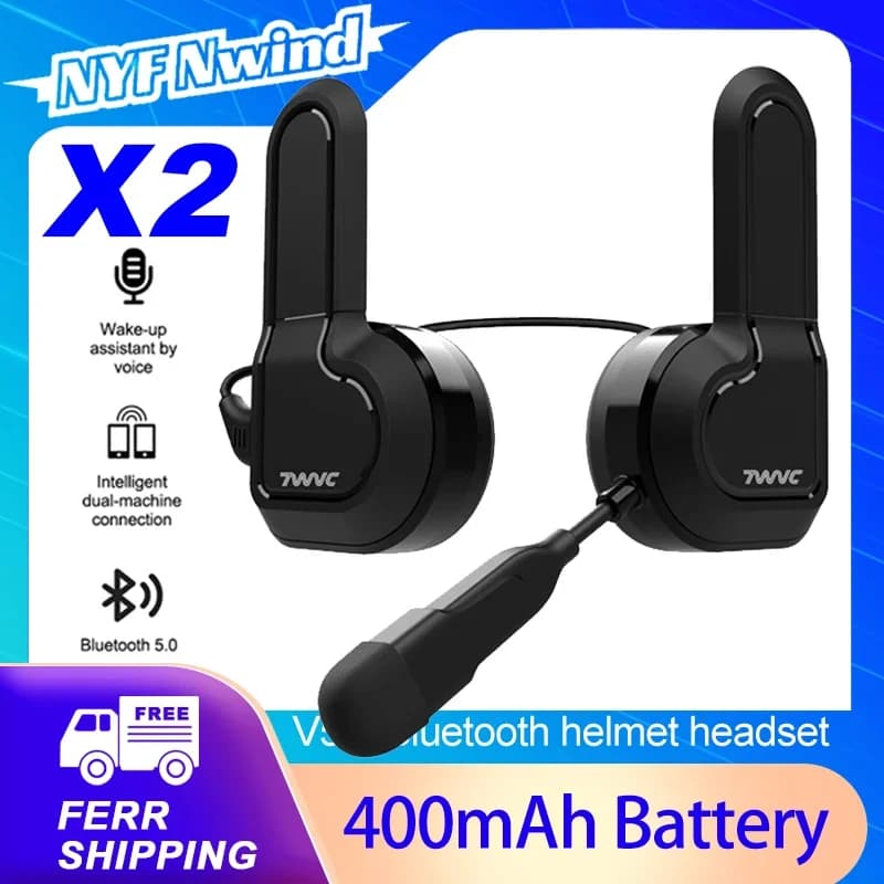 Motorcycle Bluetooth Headset Wireless Stereo Moto Helmet Headphones Music Player Handsfree Earphone with Clip Holder