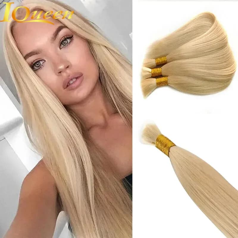 #613 Blonde 100% Human Hair Bulk Brown Natural Color Braiding Hair Bulk No Weft Raw Unprocessed Human Hair Bulks Extension