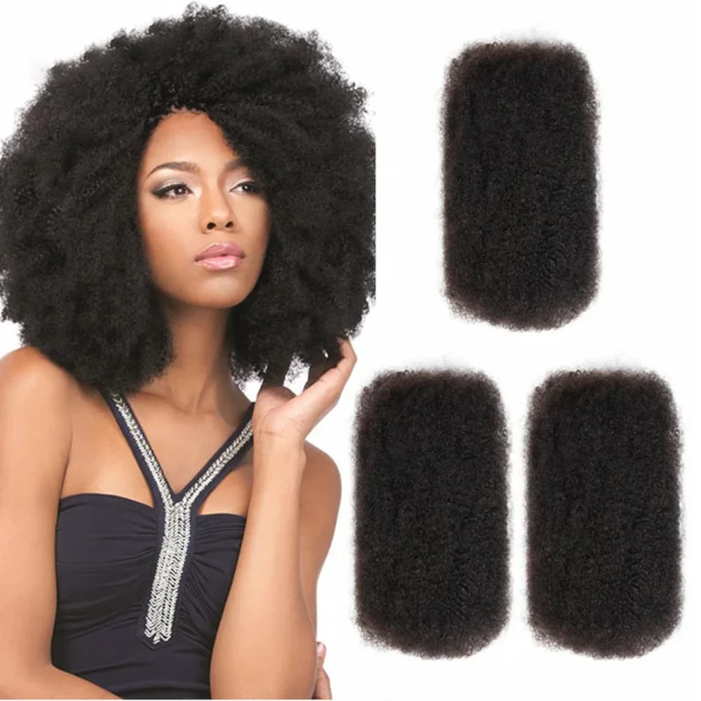 Afro Kinkys Bulk Human Hair 8 Inch 30g/Bundle Black Afro Kinky Bulk 100% Human Hair Afro Kinky Hair Bleach Before Dyeing