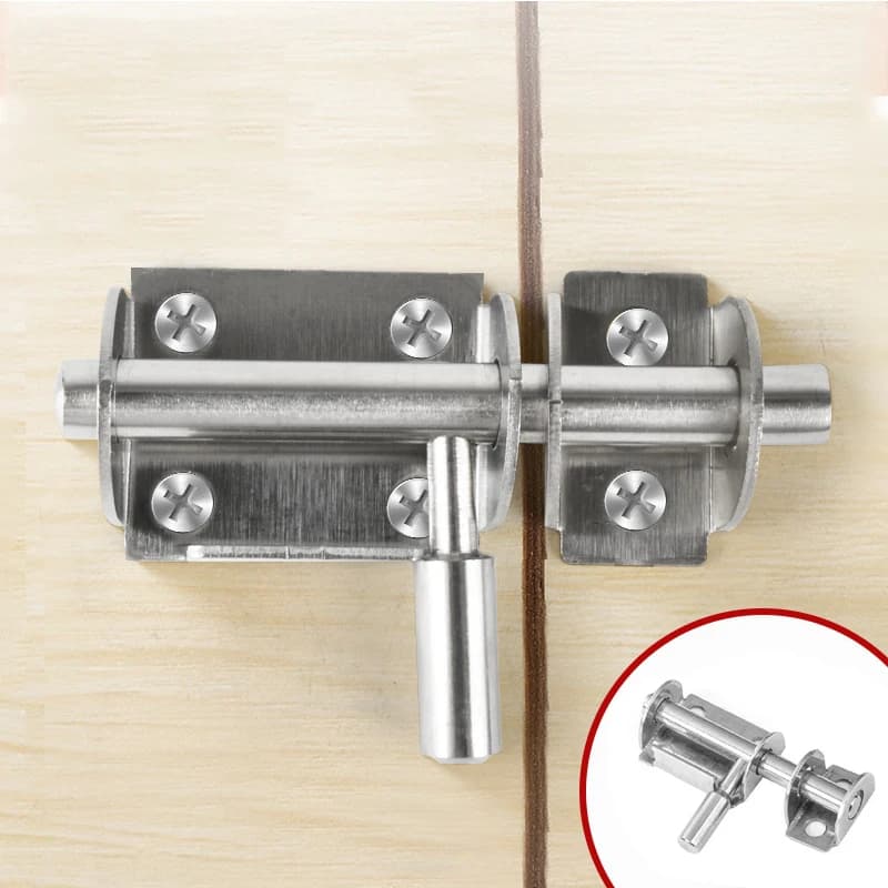 1Pc Stainless Steel Door Latch Solid Sliding Bolts Latch Hasp Home Hardware Gate Safety Toilet Door Lock