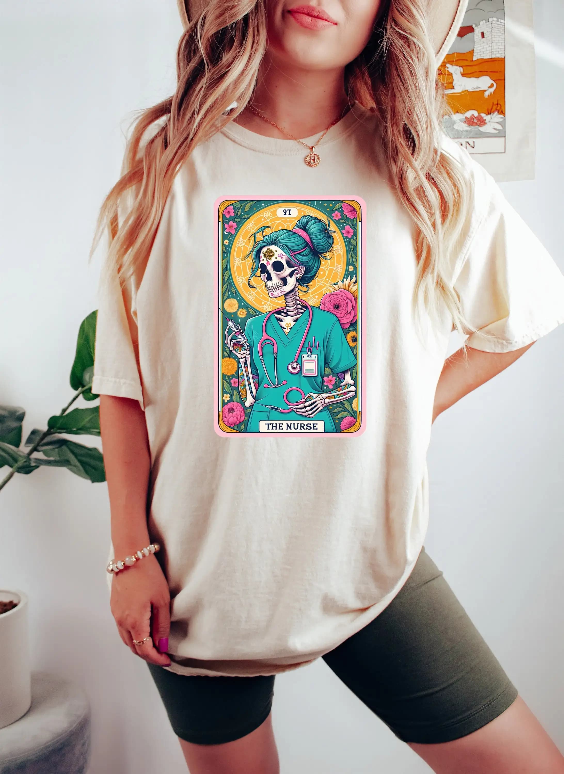 The Nurse Tarot Card T Shirt Registered Rn Stethoscope For Mystical Injector