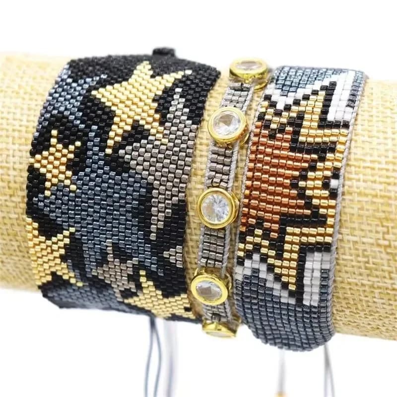 Rice bead bracelet Star Geometry Design Originality Hand knitting Bohemia Adjustable Fashion Simple Beaded bracelet set