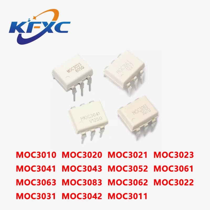 10Pcs MOC3010 MOC3020 MOC3021 MOC3023 MOC3041 MOC3043 MOC3052 MOC3061 MOC3063 MOC3083 MOC3062 MOC3022 MOC3031 MOC3042 MOC3011