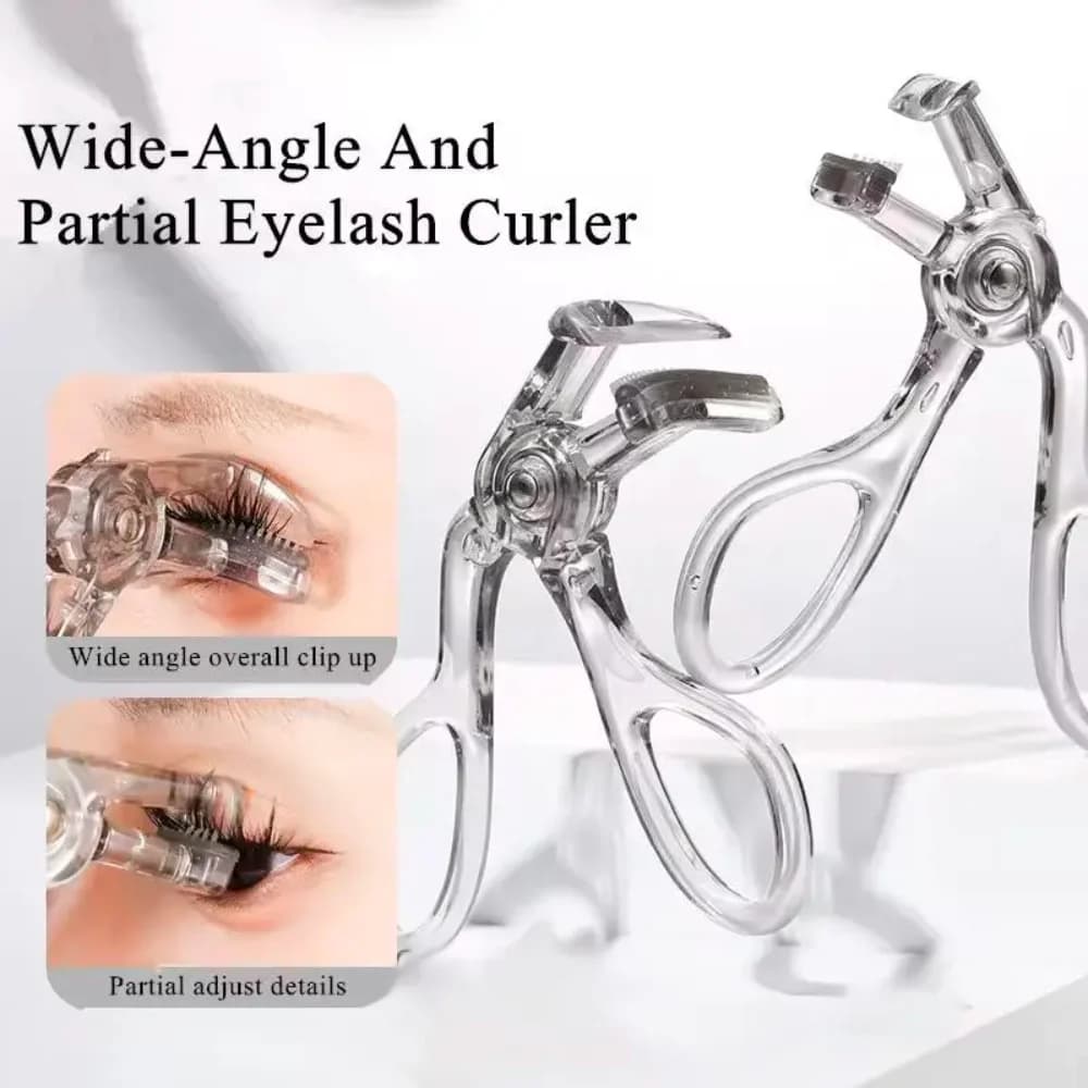 Dual-Type Eyelash Curler with Comb – Wide & Partial Clip Options, Waterproof, Long-Lasting, Natural Curl, Unisex Certified