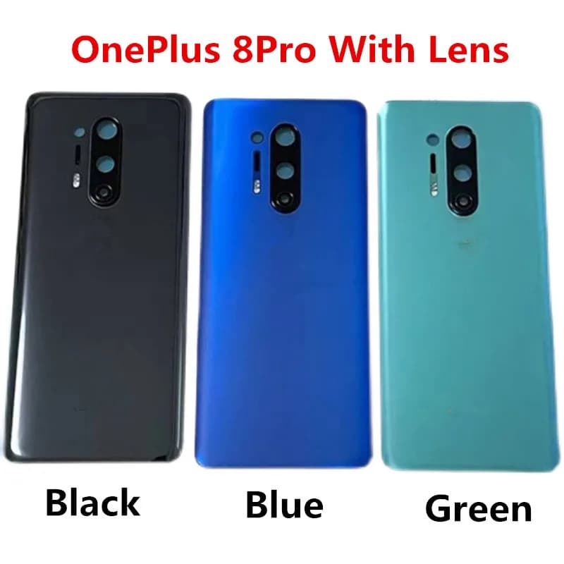 8Pro Housing For Oneplus 8 Pro One Plus 6.78" Glass Battery Back Cover Repair Replace Door Phone Rear Case + Camera Lens