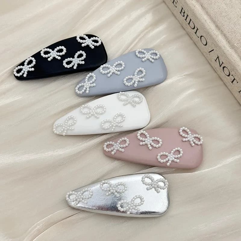 Leather Hair Accessories Bow Butterfly for Women Girls Korean Clip and Pin Crab Pearl Fairy Pop New in Korean Pop Sweet Cute