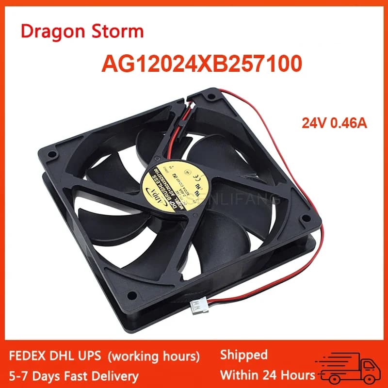 Good Quality 12025 120*120*25mm 12cm AG12024XB257100 24V 0.46A DC 2-Wire Electric Welding Machine Cooling Fan