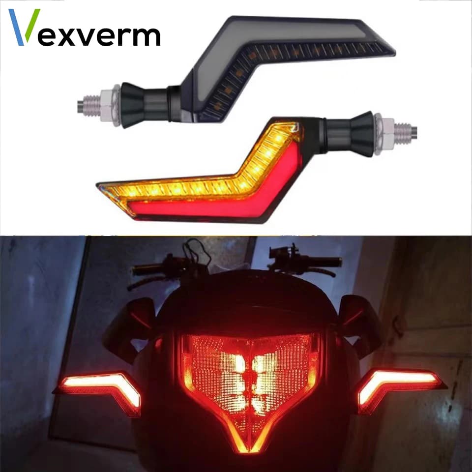 2pcs 12V Motorcycle  Signal Indicator Led LED Daytime Running Flowing Water Tail Turn Signal Indicators Flasher Turn Signal Lamp