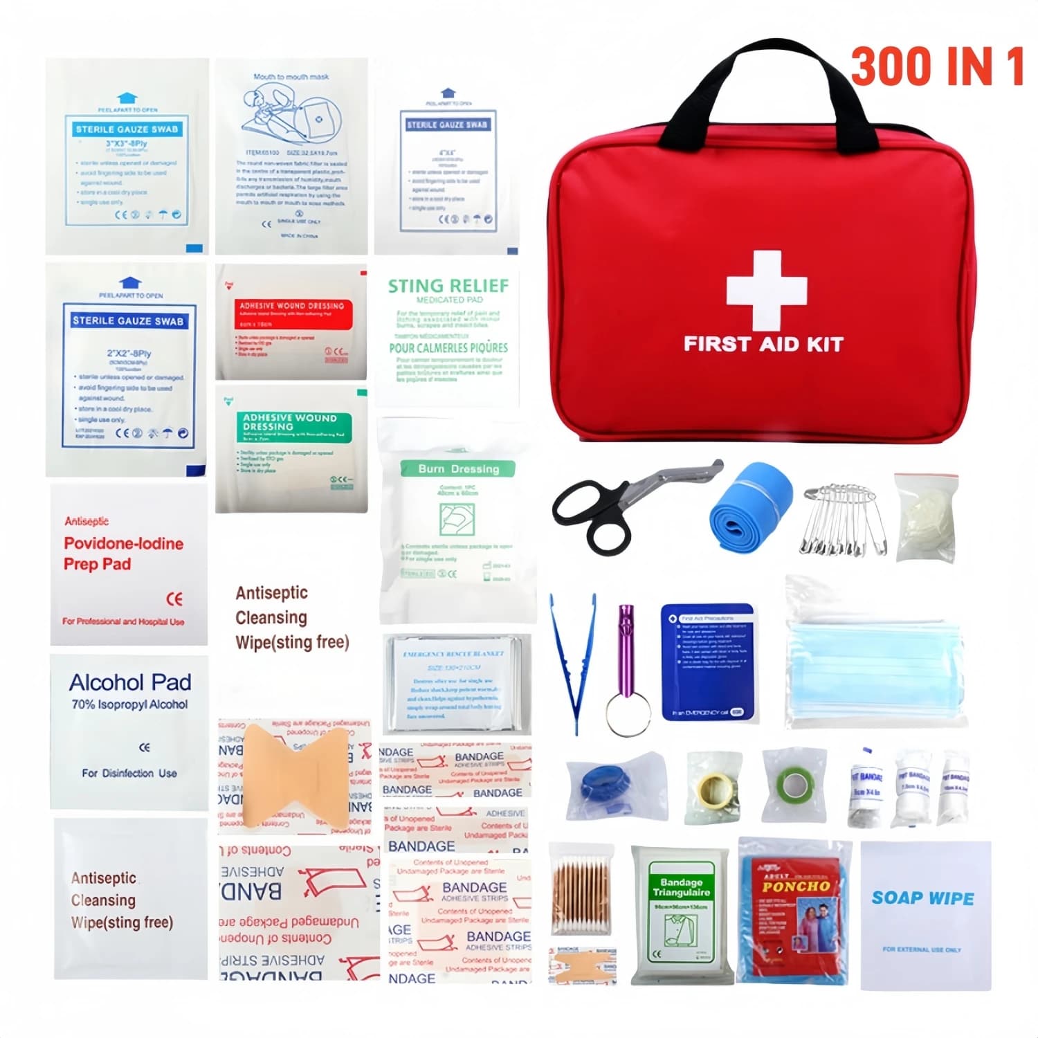 Portable 16-300Pcs Emergency Survival Set First Aid Kit for Medicines Outdoor Camping Hiking Medical Bag Emergency Handbag