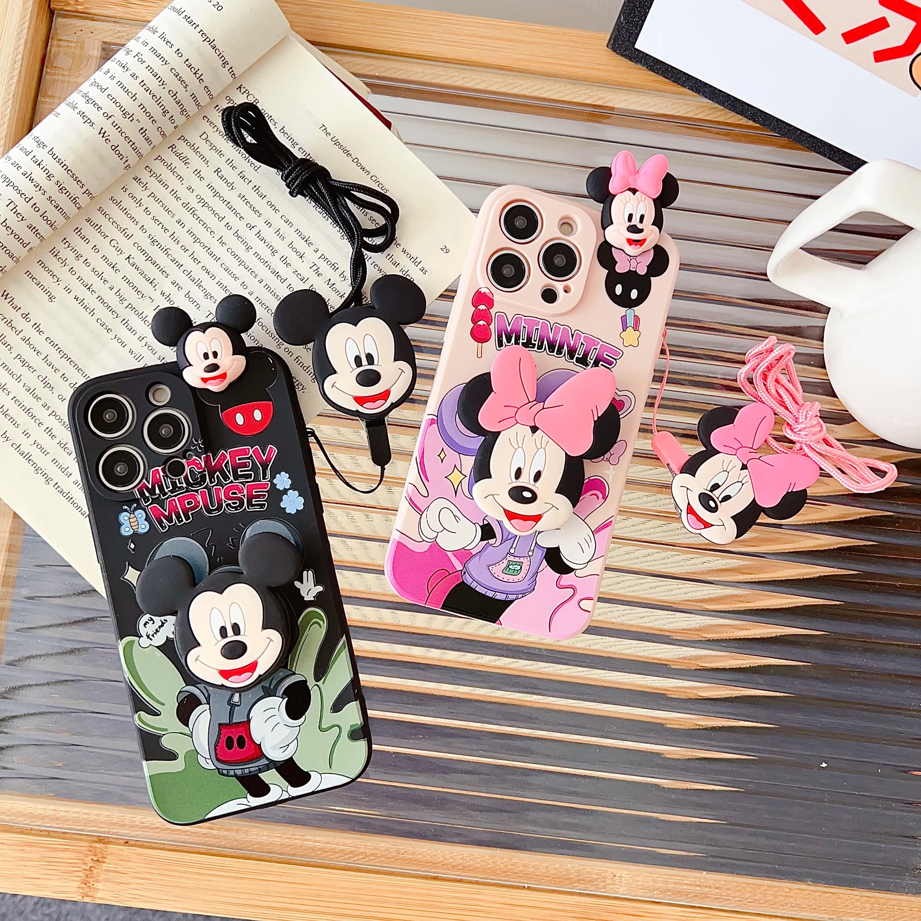 Hoodie Minnie For Huawei P20 30 40 Mate 10 20 lite Pro Y9s Prime Y70 Y61 Y91 Honor X6A X7A X8A X5 X9B Case With Holder Rope