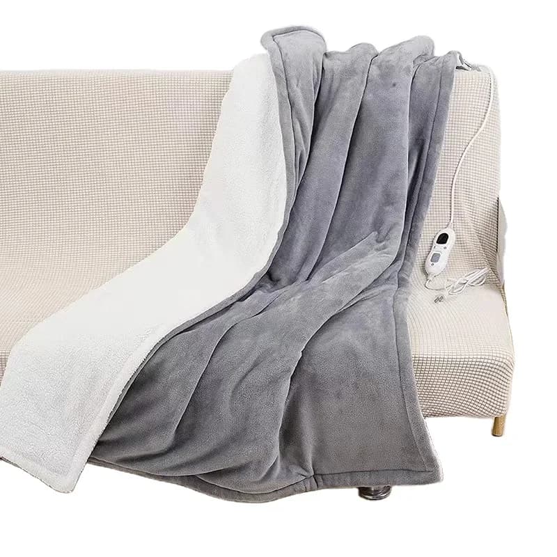 Dropshipping Customized Flannel Electric Thermal Blanket Wear Resistant Soft Plush Washable blanket for home outdoor